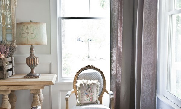 linen-curtains-and-french-chair